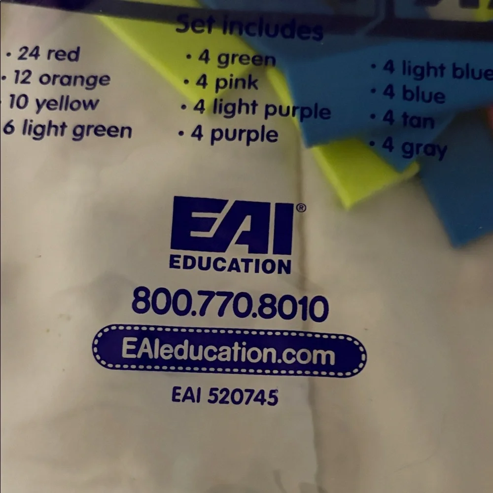EAI Education Bar Models - Set of 84 With Storage Pouch Hands on Math